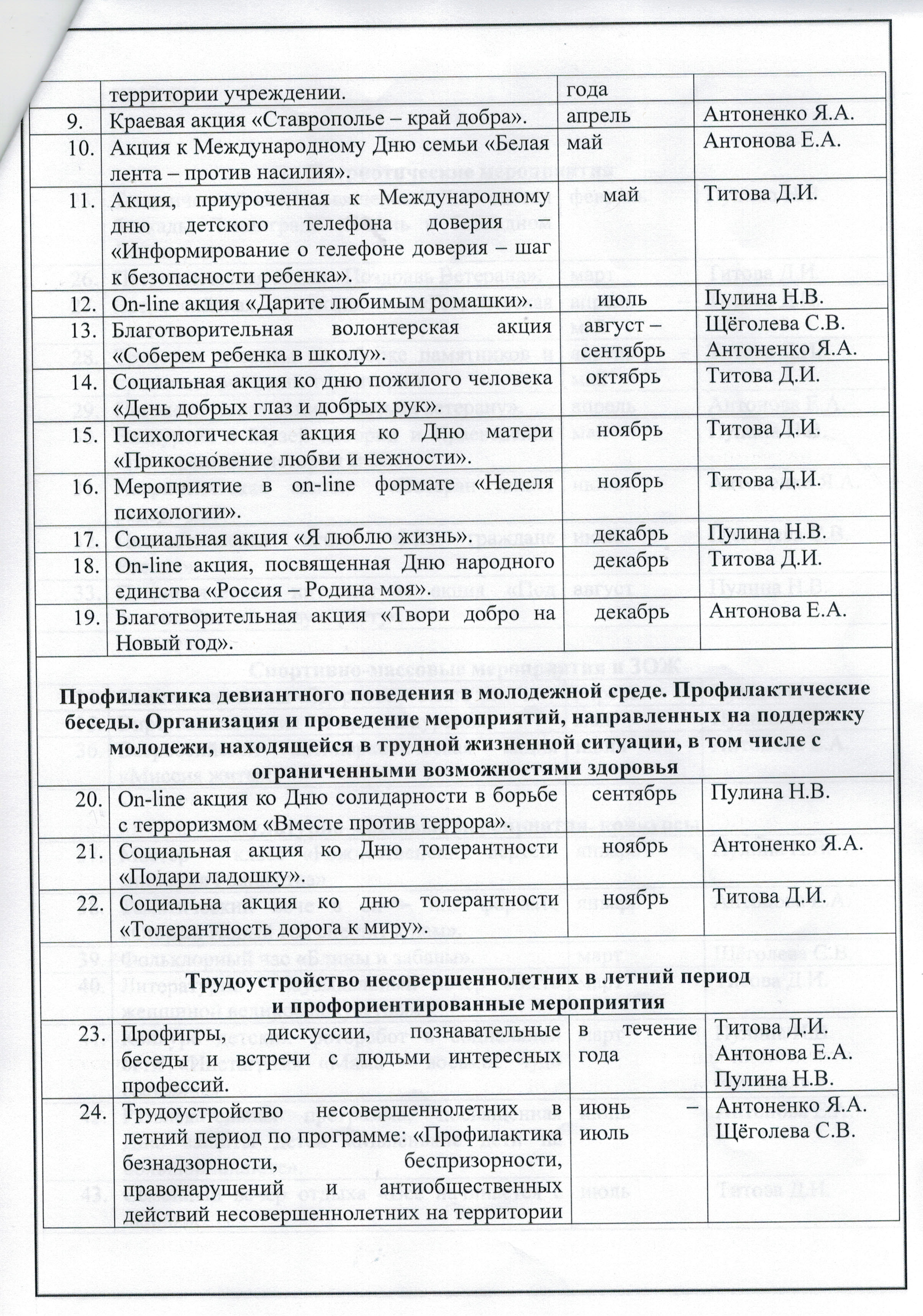 ПЛАН работы волонтерского отряда «ОГОНЕК НАДЕЖДЫ» на 2021 год | ГКУСО  «Курский СРЦН «Надежда»